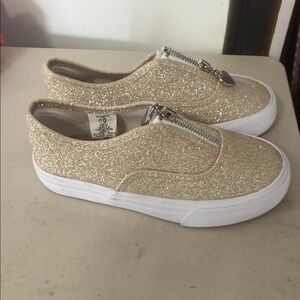 Gold Glitter Slip-On Sneakers WILL BUNDLE KIDS SHOES FOR CHEAPER PRICE